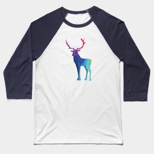 Rainbow Stag on Black Baseball T-Shirt